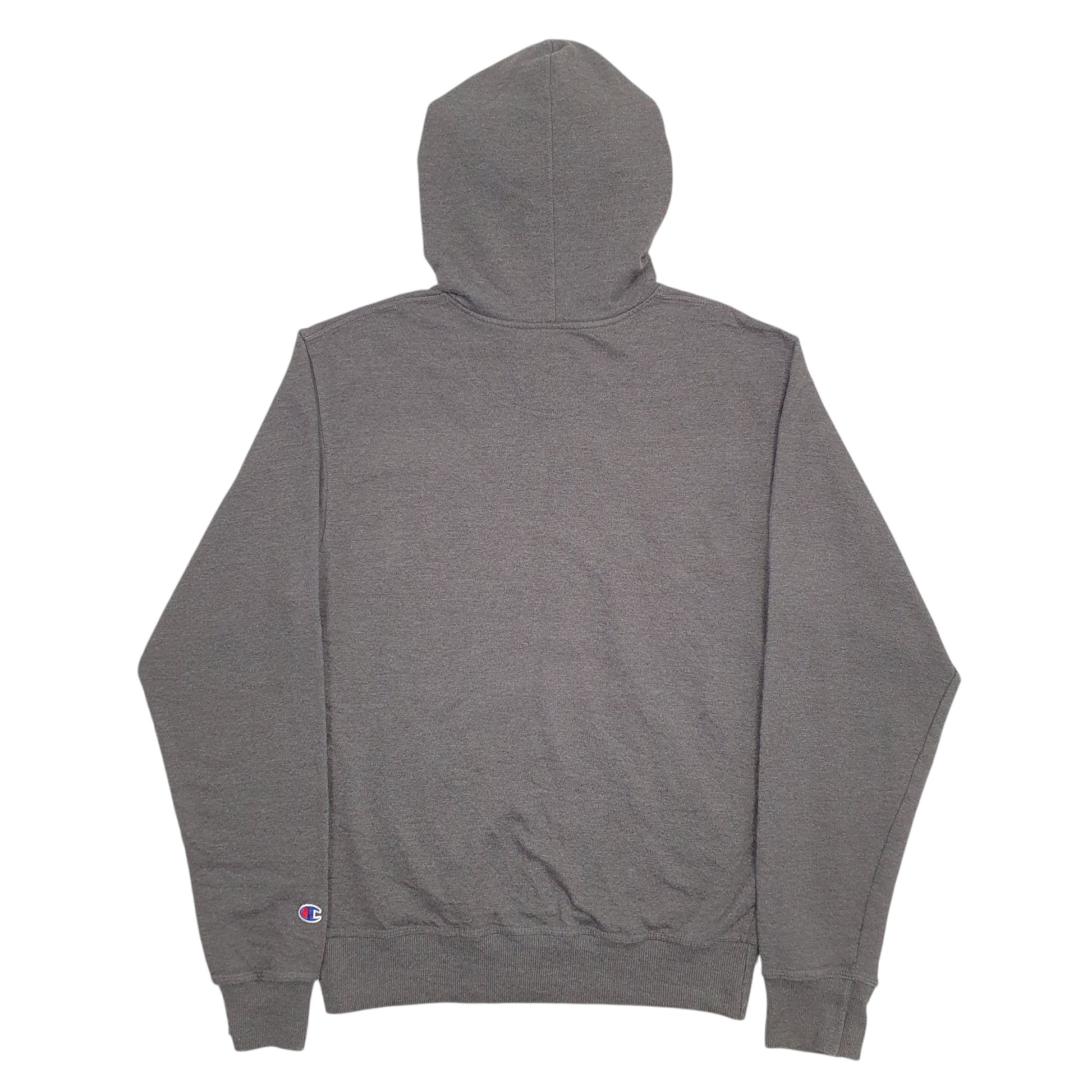 Mens Grey Champion Spellout Hoodie Jumper