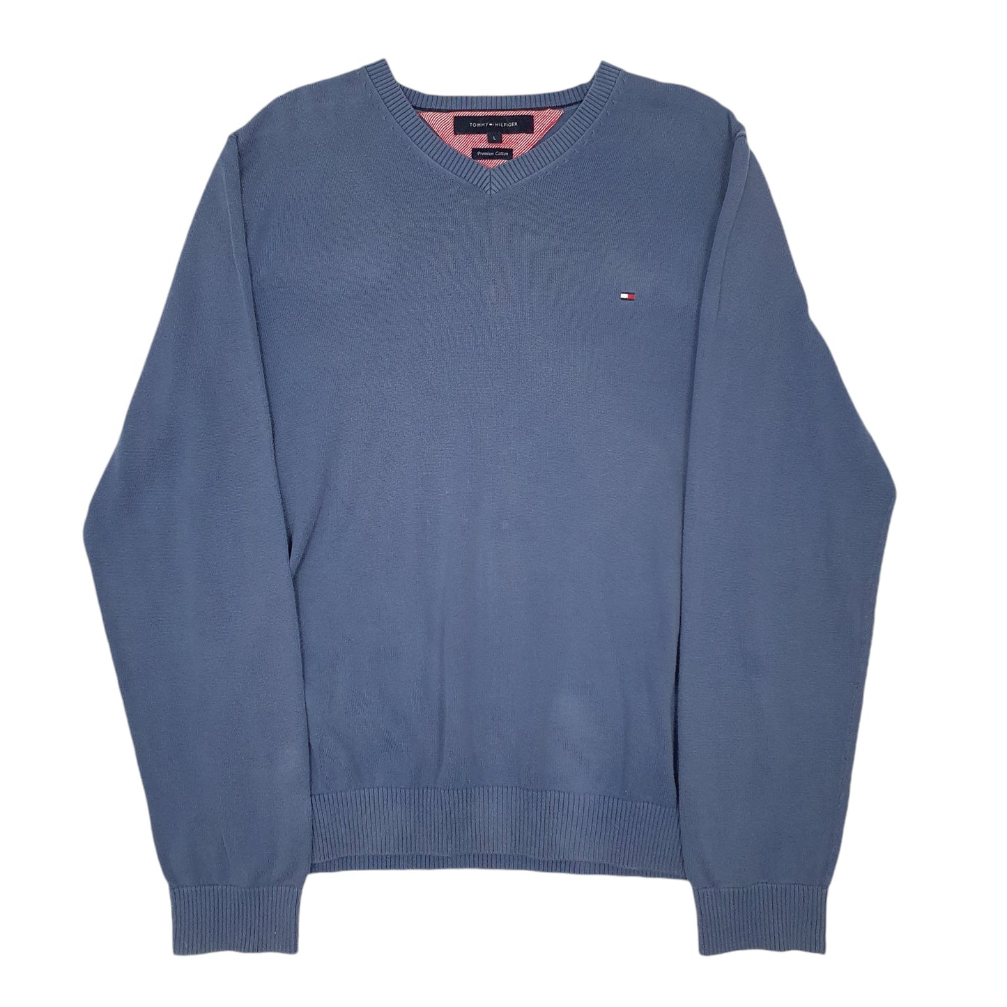 Mens Blue Tommy Hilfiger Premium Cotten Crewneck Jumper