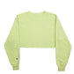 Womens Green Champion Reverse Weave Crop Top Cut Off Crewneck Jumper