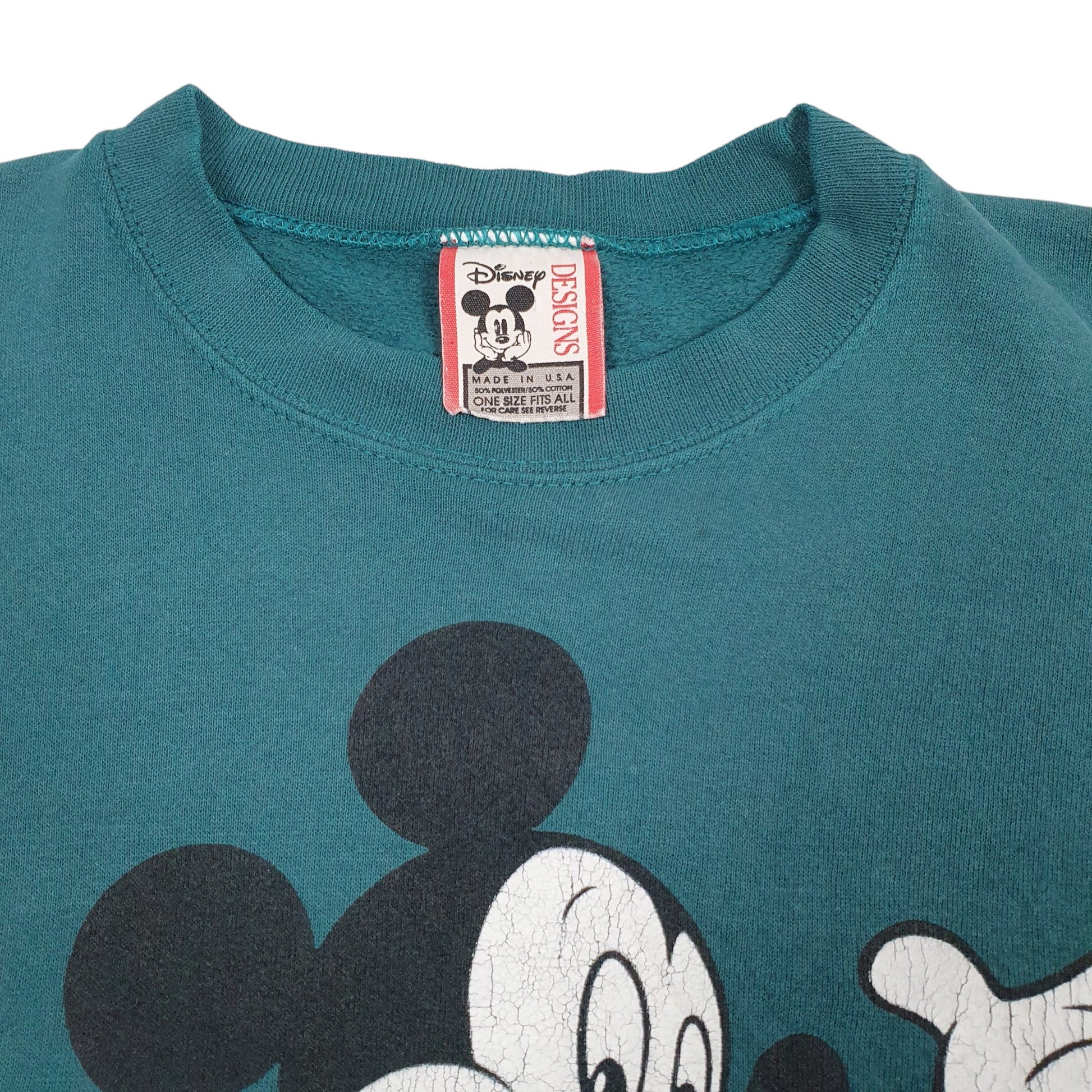 Mens Green Disney  Crewneck Jumper