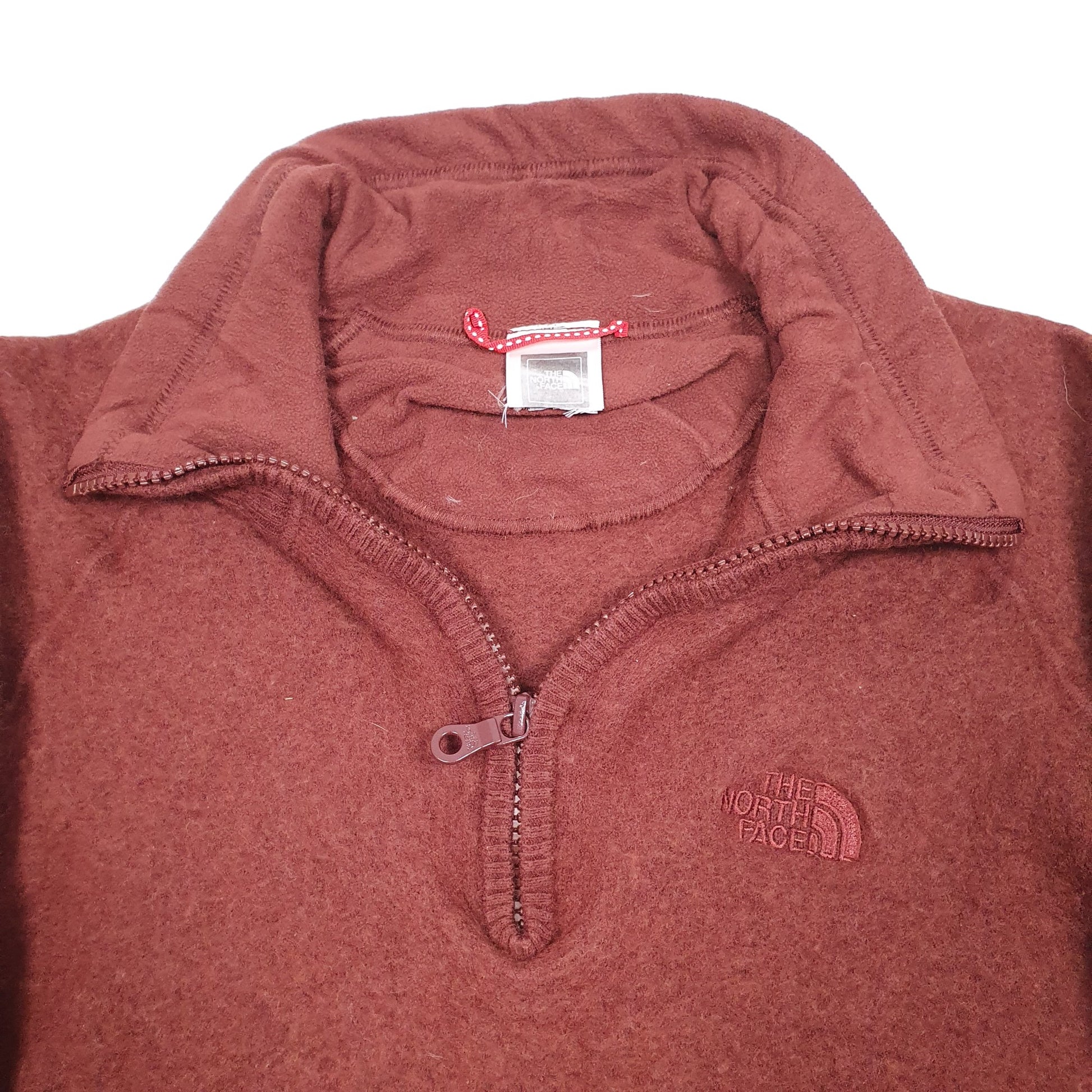 Womens Burgundy The North Face Raglan Sweater Quarter Zip Jumper