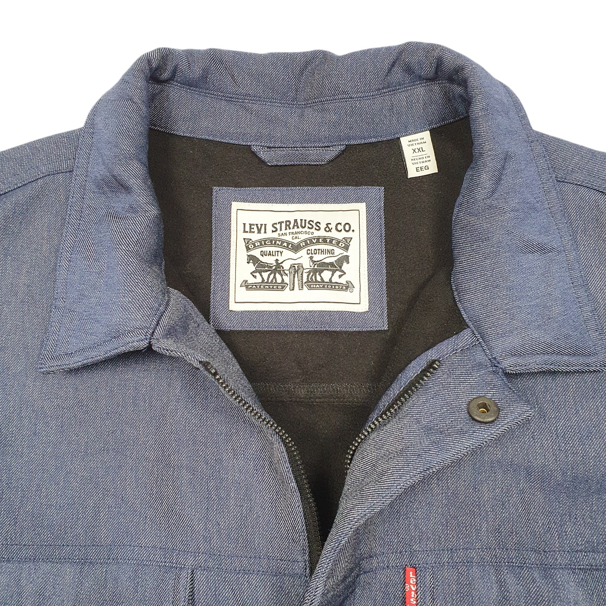 Mens Blue Levis Type 3 Trucker Casual Zip Up  Coat