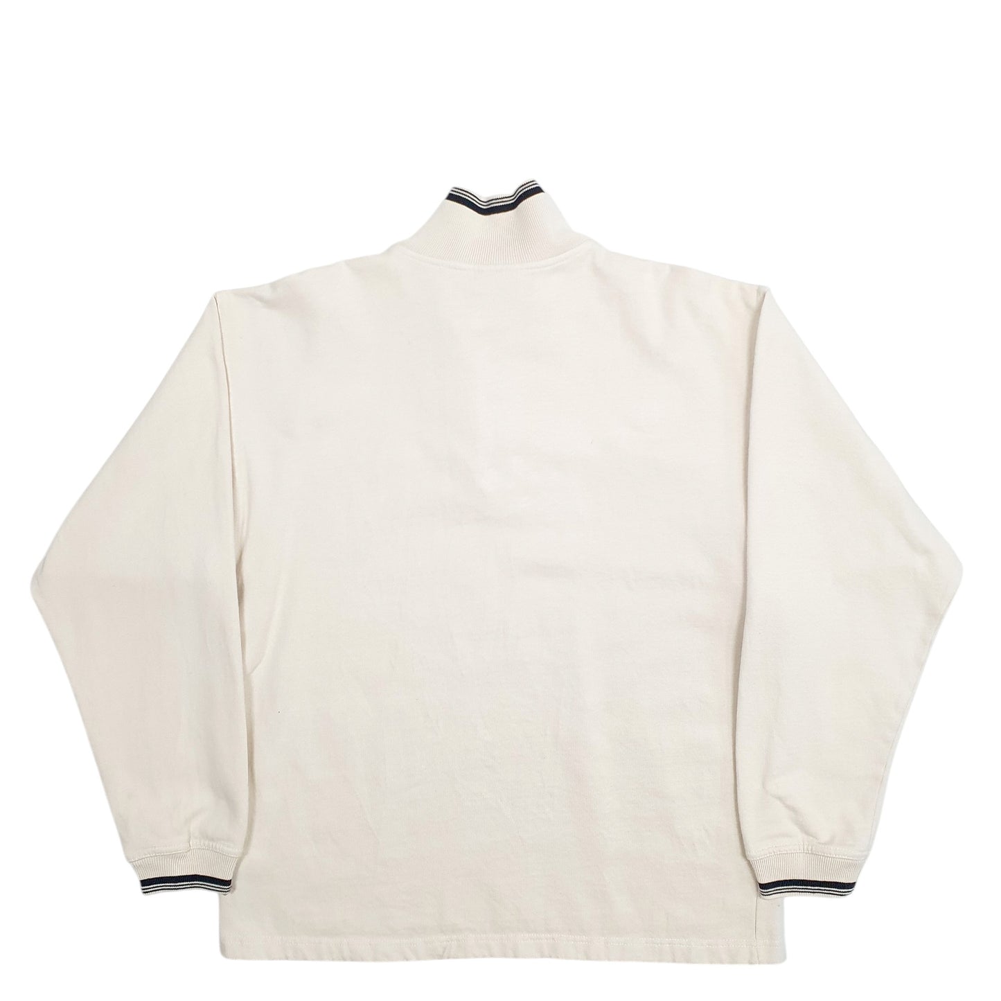 Mens Cream Adidas  Quarter Zip Jumper