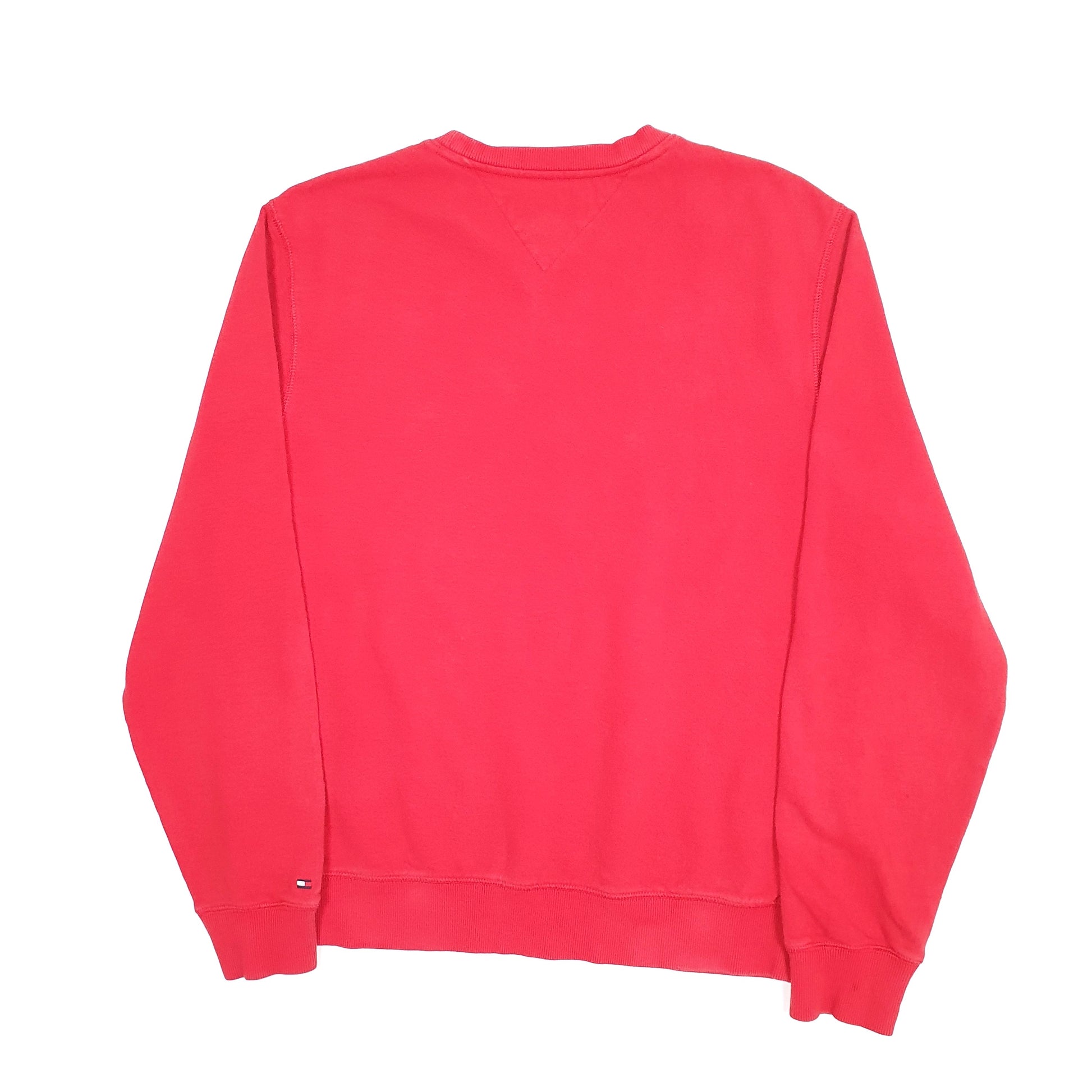 Mens Red Tommy Hilfiger Spellout Crewneck Jumper