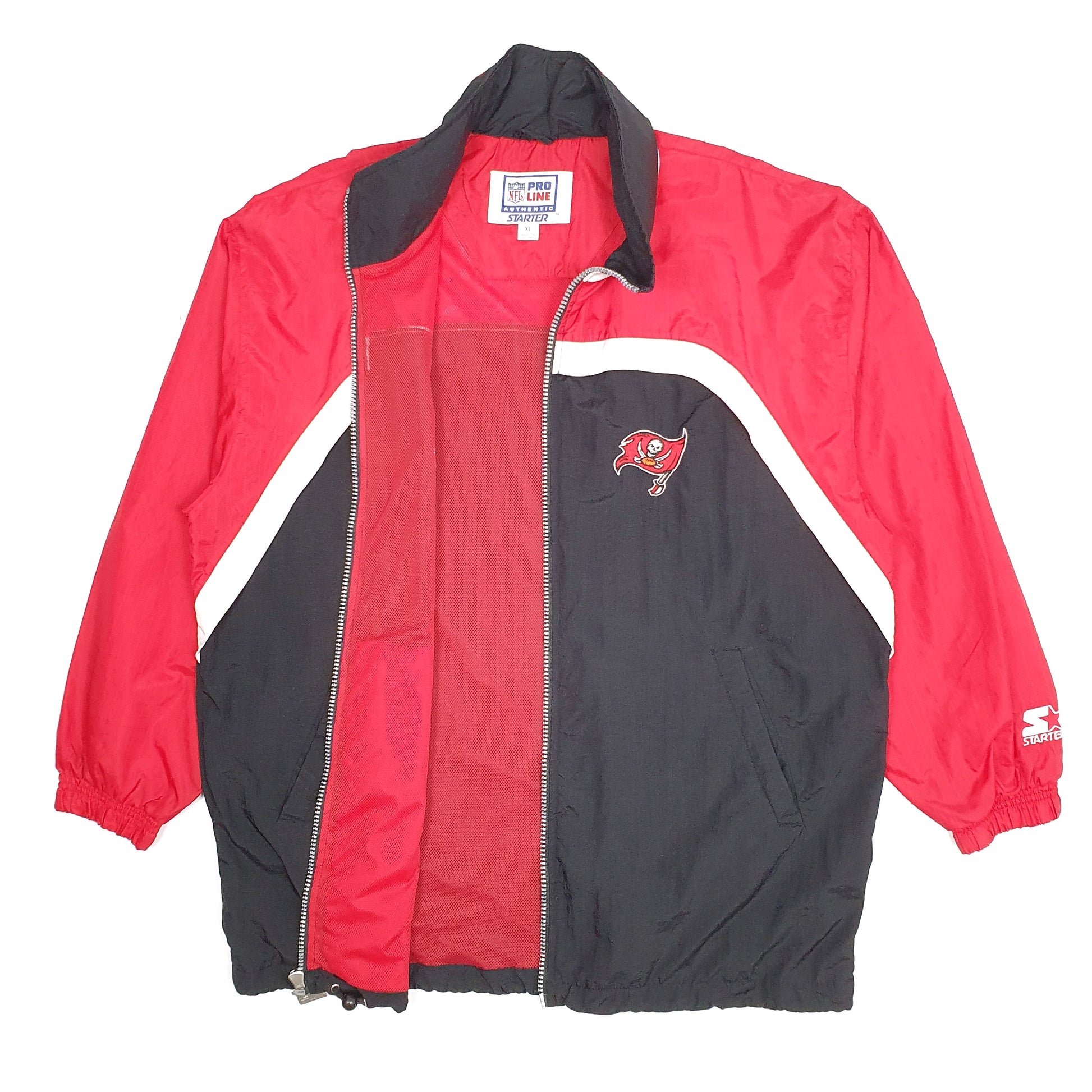 Mens Black Starter NFL Tampa Bay Buccaneers Vintage 1990s  Coat