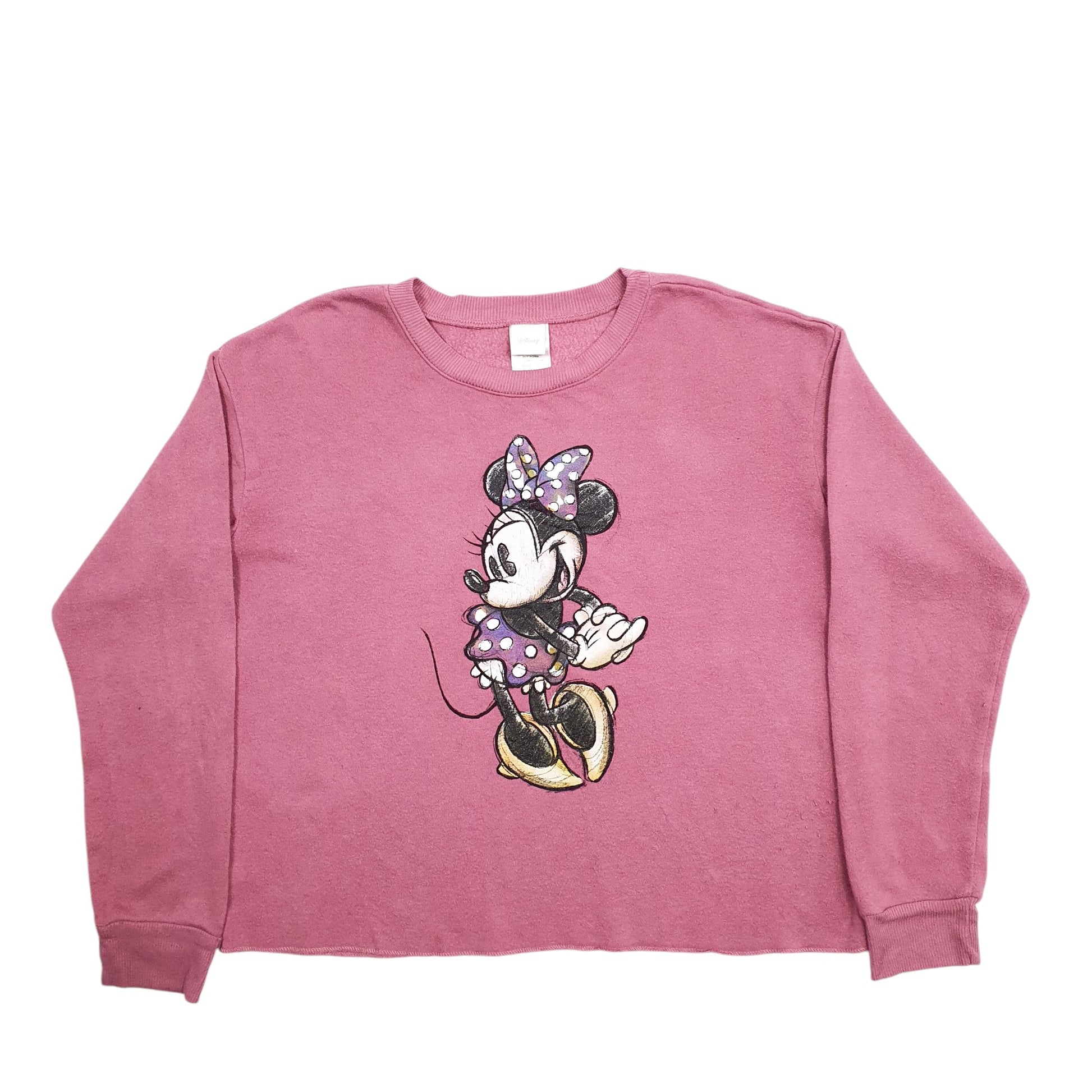 Minnie Mouse Disney Ladies Jumper Womens Disney Pink Crewneck