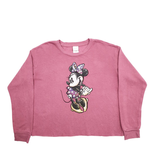 Womens Pink Disney Minnie Mouse Crewneck Jumper