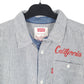 Womens Blue Levis Hickory Railroad California Spellout Mechanic Long Sleeve Shirt