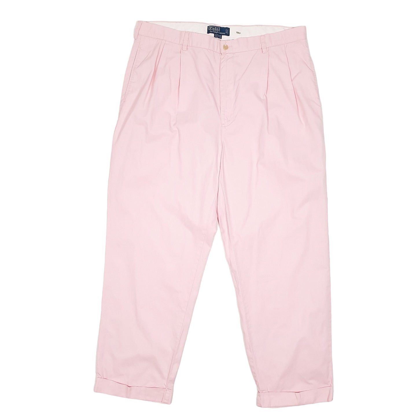 Mens Pink Polo Ralph Lauren Hammond Pant Double Pleated Chino Trousers