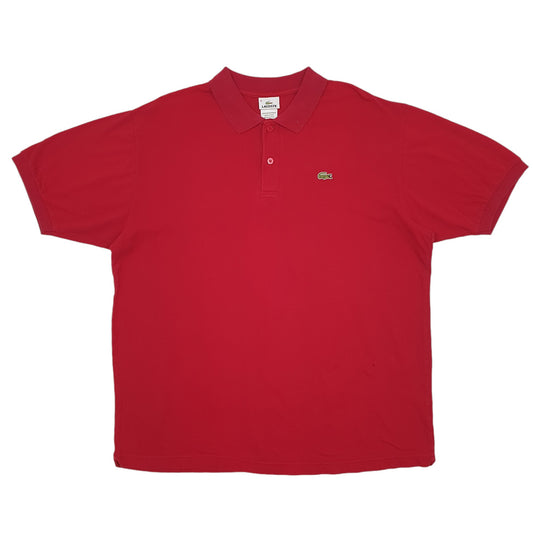 Mens Red Lacoste  Short Sleeve Polo Shirt