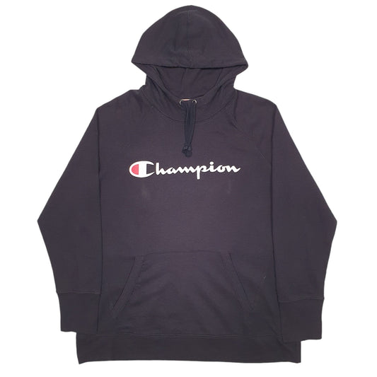 Womens Black Champion Spellout Hoodie Jumper