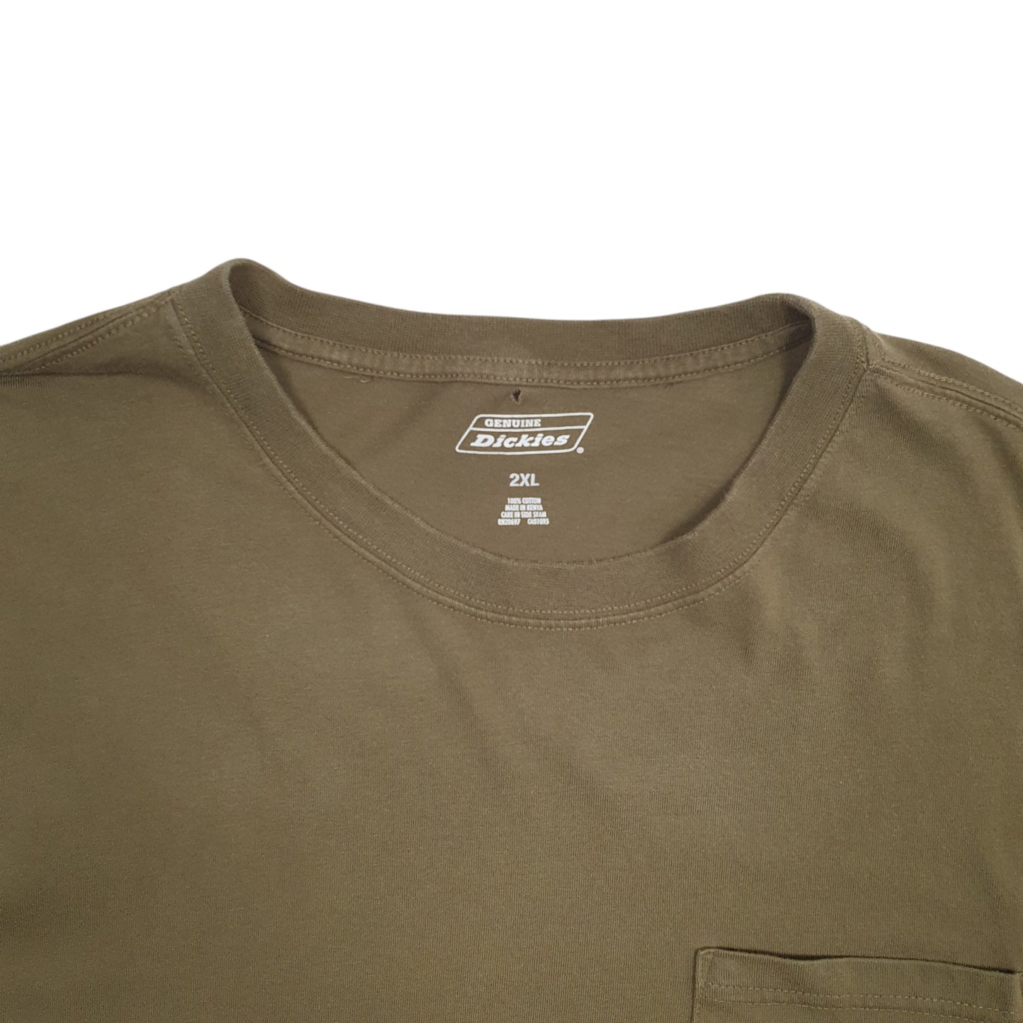 Mens Khaki Dickies Pocket Short Sleeve T Shirt