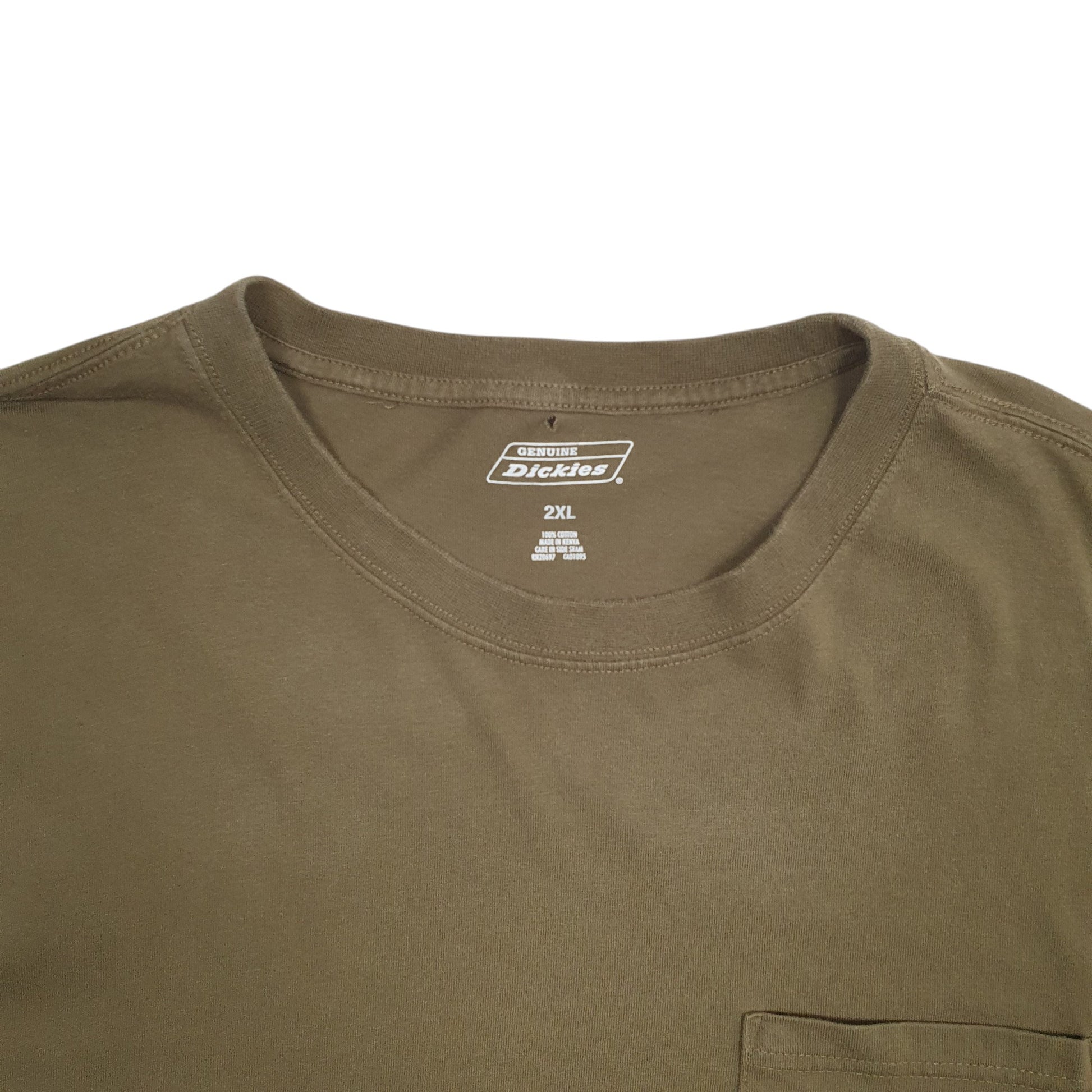 Mens Khaki Dickies Pocket Short Sleeve T Shirt