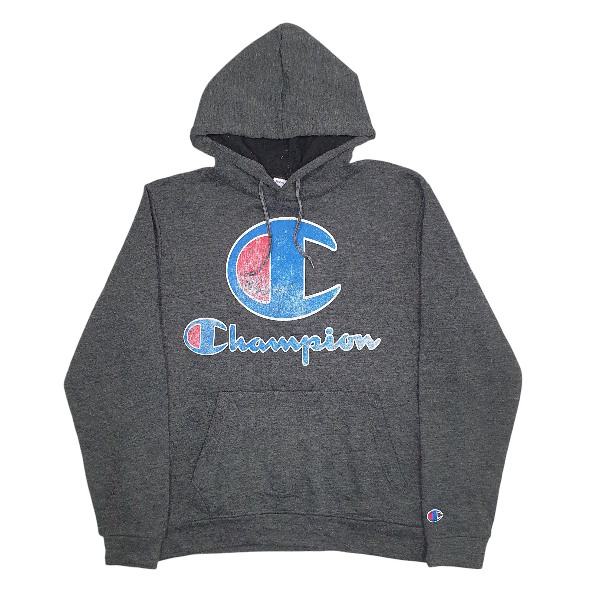 Womens Grey Champion Spellout Hoodie Jumper