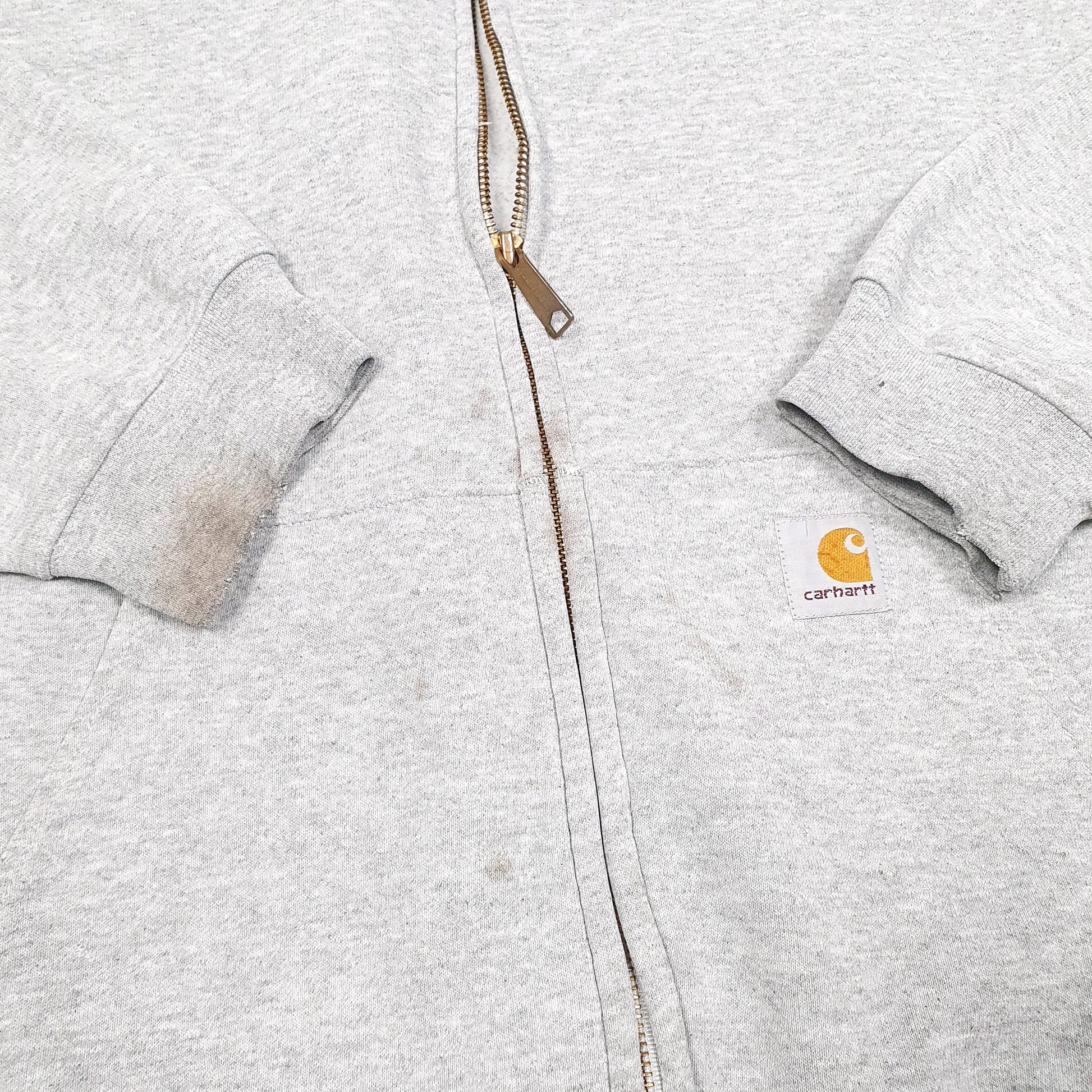 Mens Grey Carhartt Workwear Hoodie Full Zip Jumper