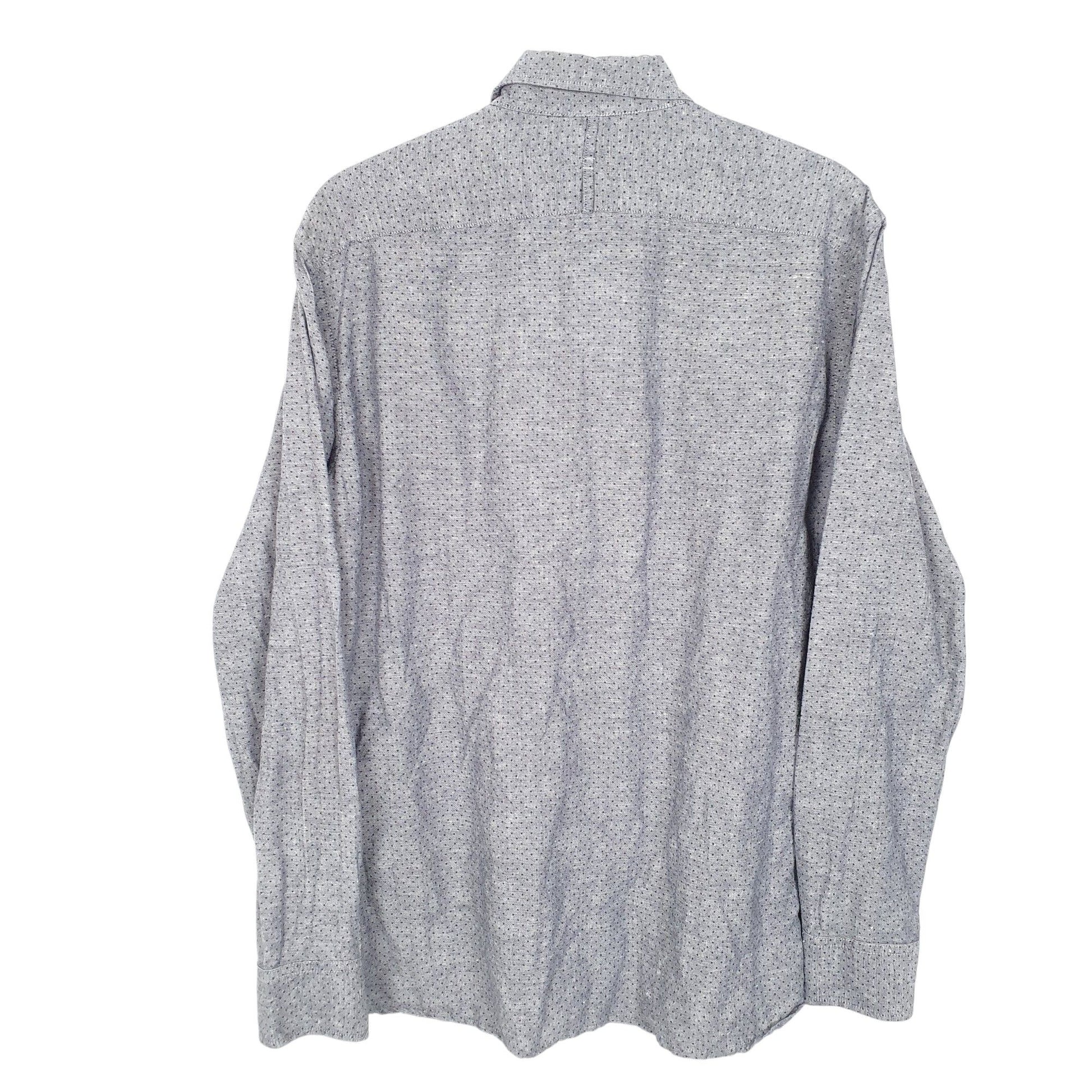 Mens Grey Banana Republic Dots Long Sleeve Shirt