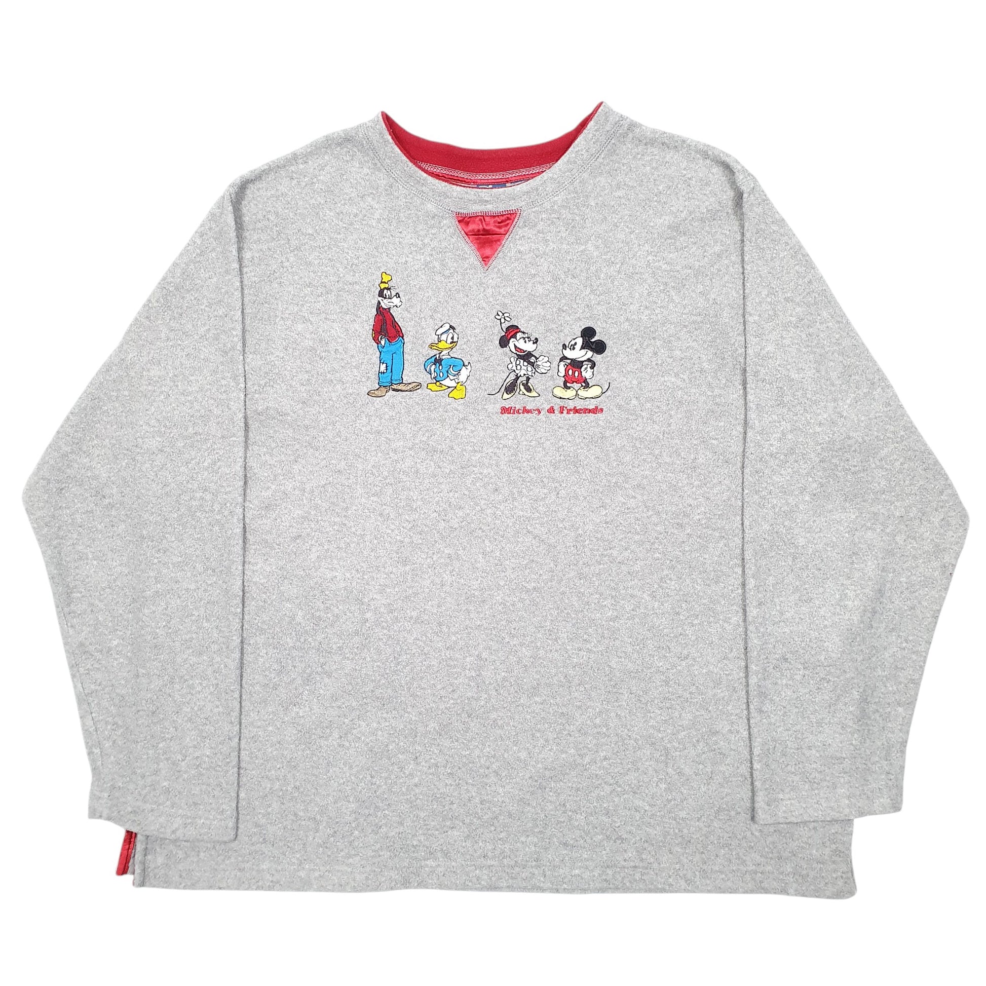 Womens Grey Disney Mickey Mouse Donald Minnie Goofy Crewneck Jumper