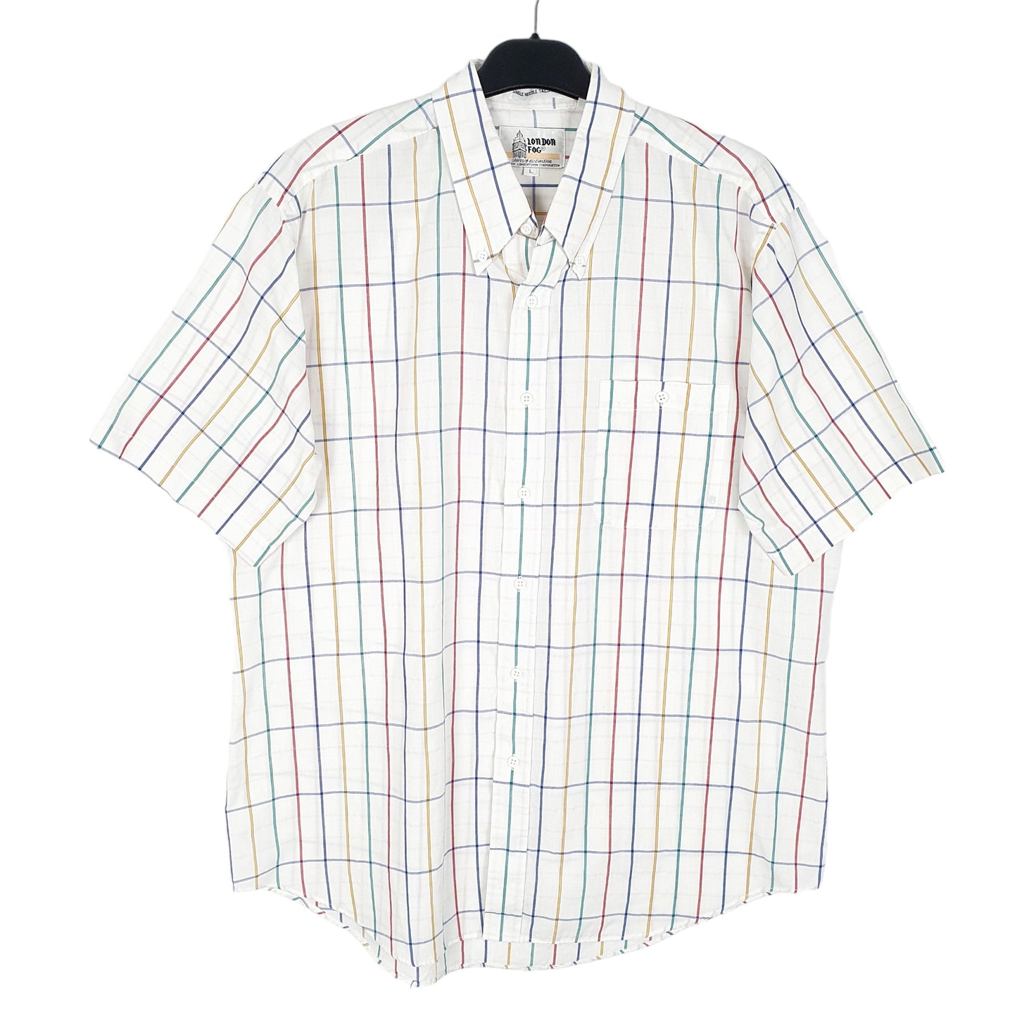 Mens White London Fog  Short Sleeve Shirt