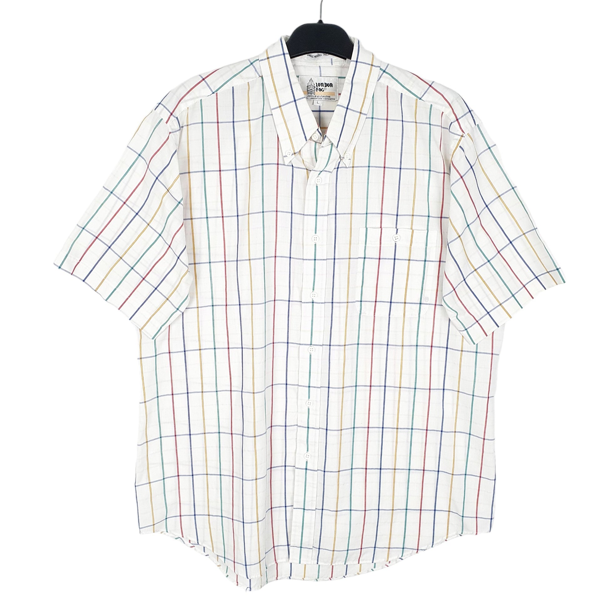 Mens White London Fog  Short Sleeve Shirt