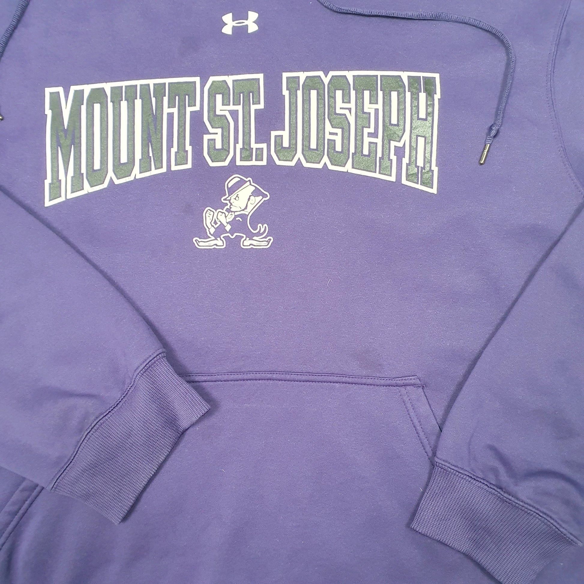 Mens Purple Under Armour Active Mount St Joseph Loose Workout Hoodie Jumper