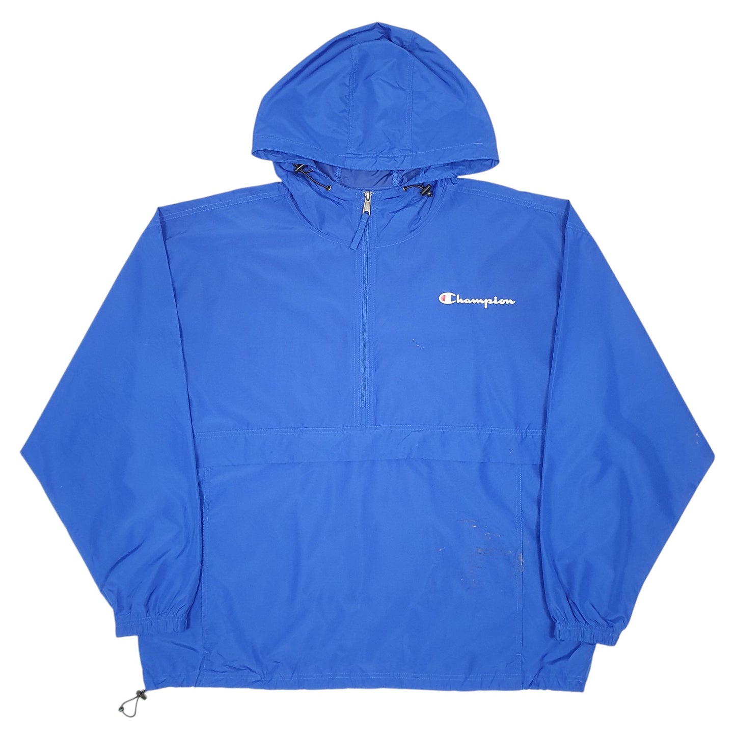 Mens Blue Champion Smock Pop Over Lightweight Hooded Hoodie Coat