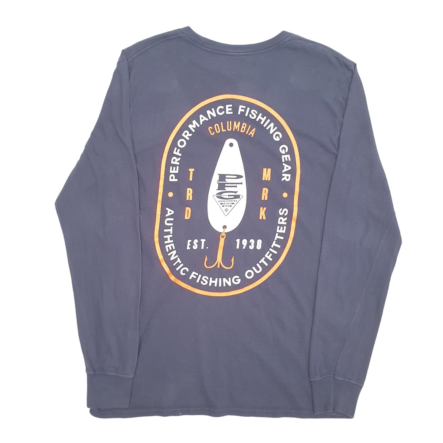 Mens Navy Columbia Sportswear PFG Fishing Long Sleeve T Shirt