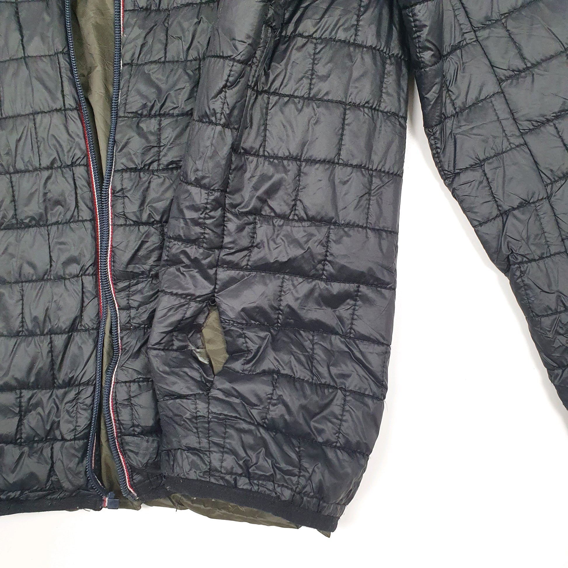 Mens Black Tommy Hilfiger Hooded  Coat