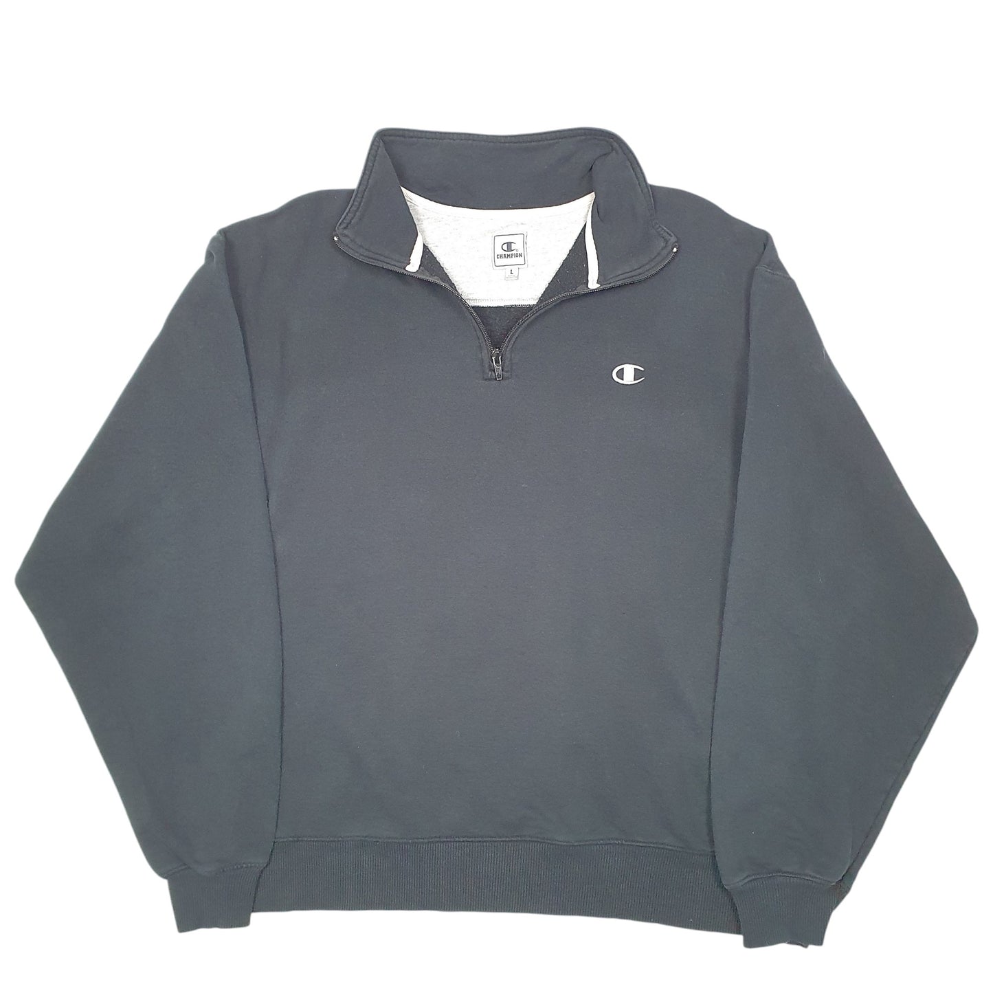Mens Black Champion  Quarter Zip Jumper