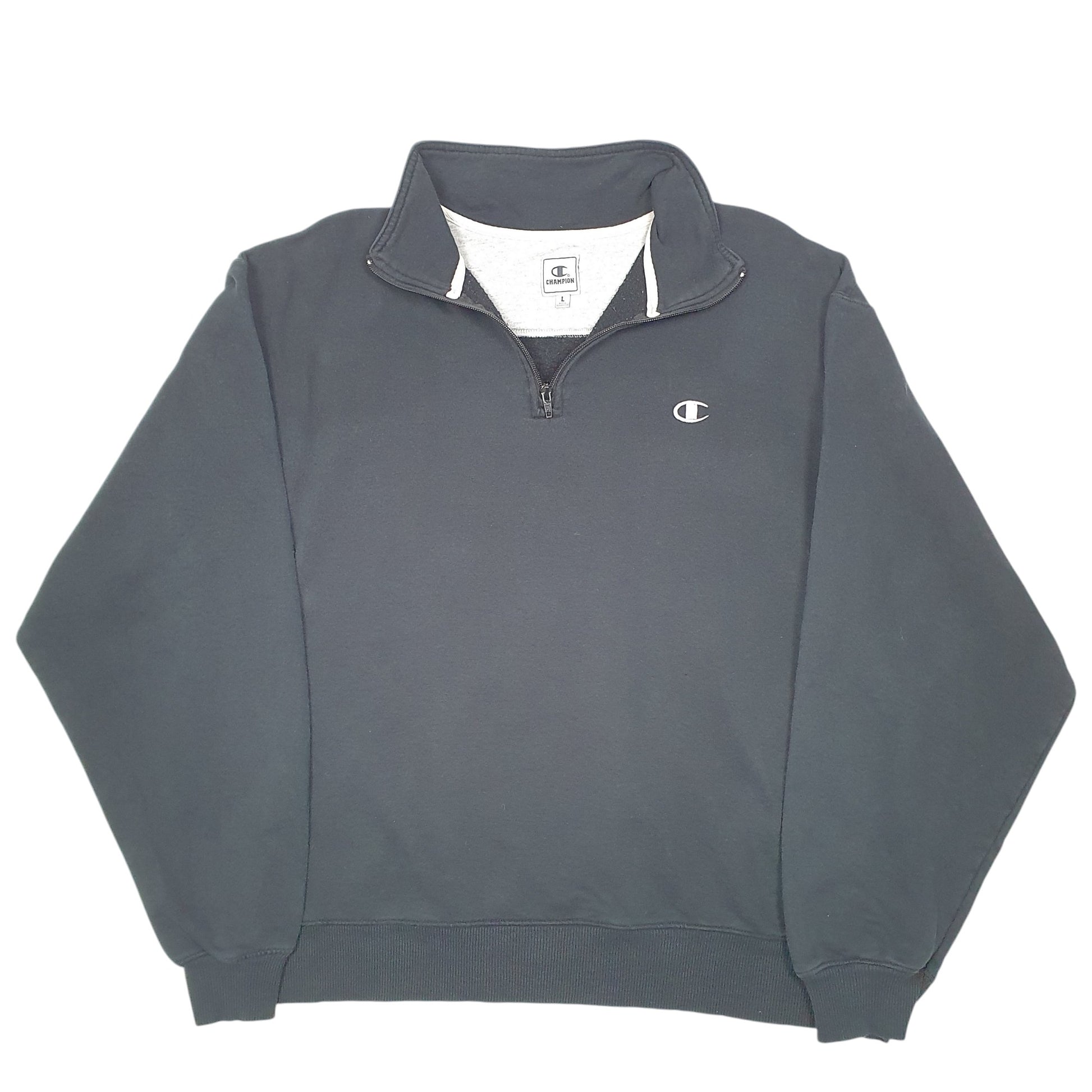 Mens Black Champion  Quarter Zip Jumper