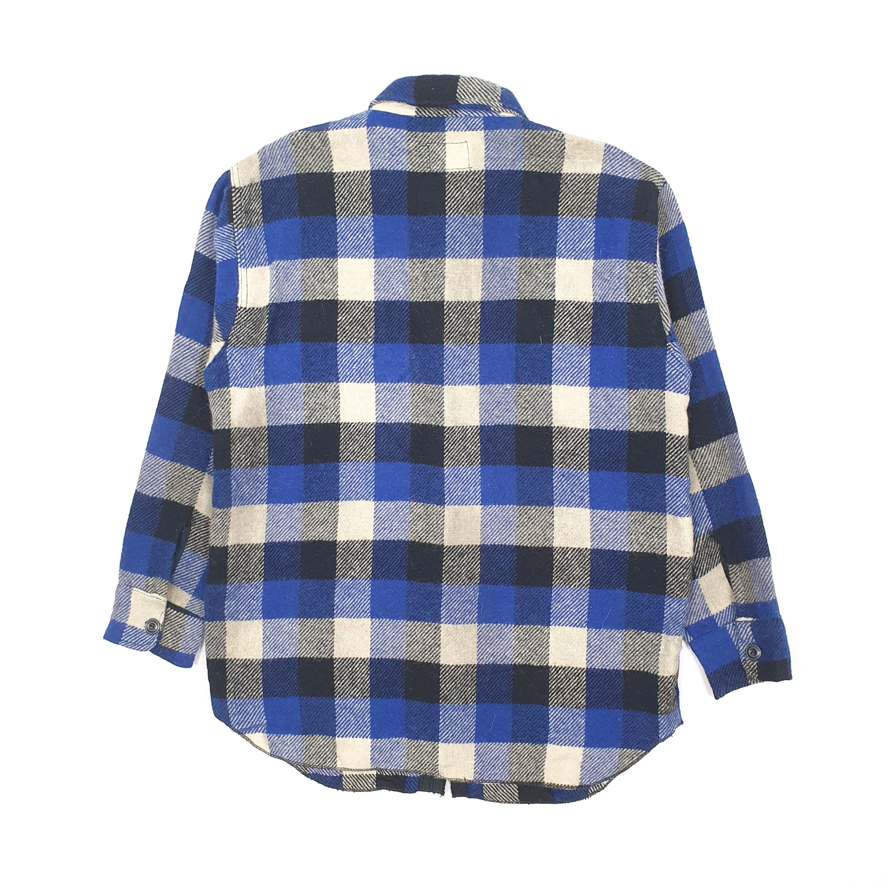 Mens Chill Chaser Blue Top Vintage 1960s Plaid Cruiser Shacket Mens Chill Chaser Blue Top Vintage 1960s Plaid Cruiser Shacket