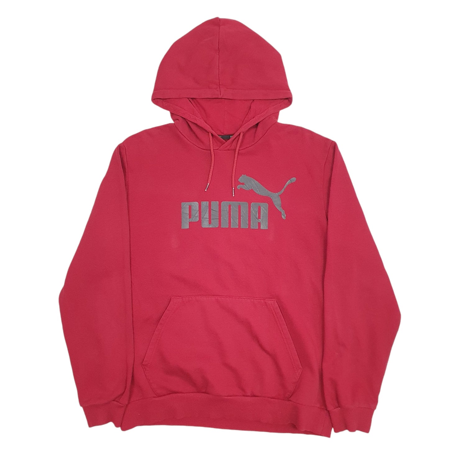 Mens Red Puma Spellout Hoodie Jumper