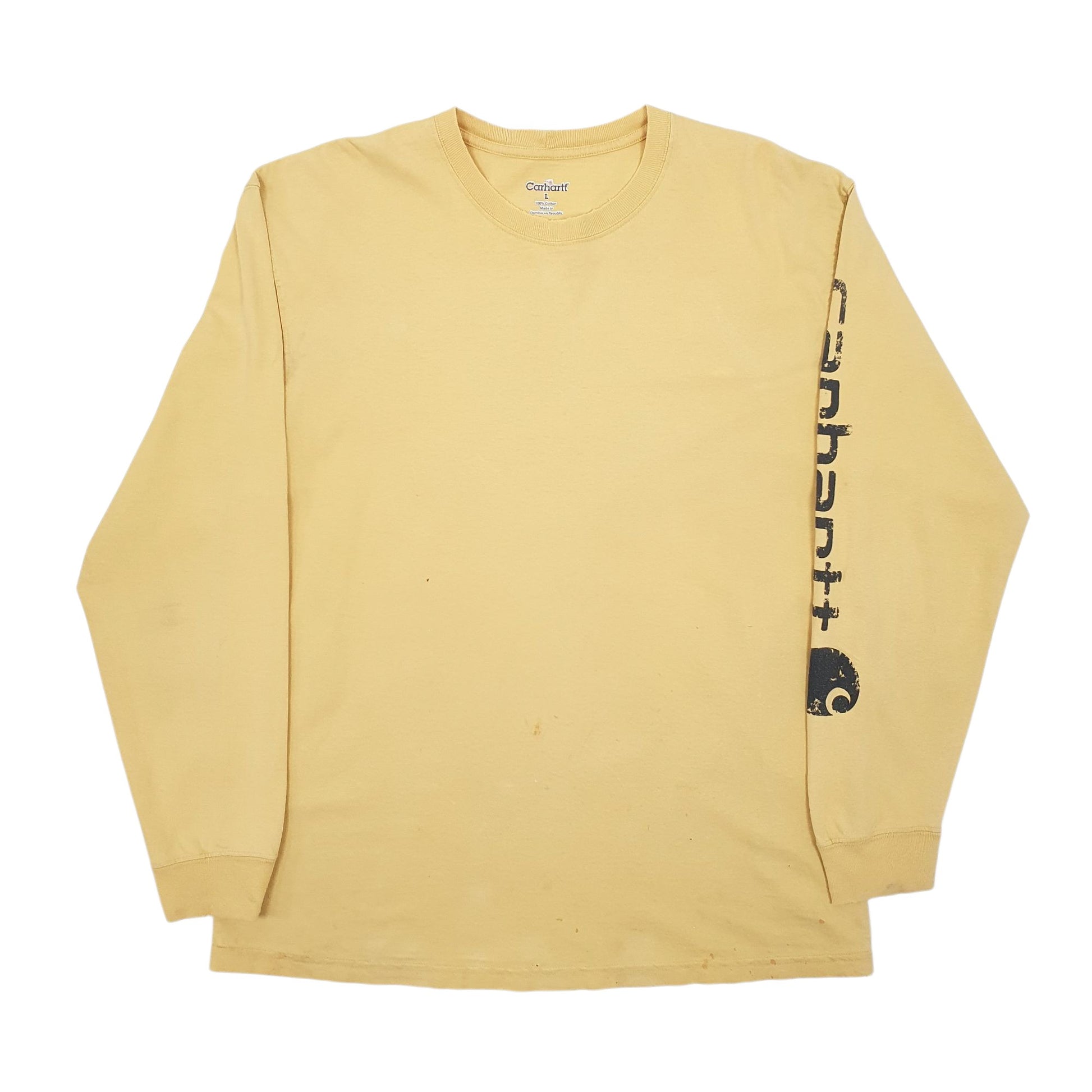 Mens Yellow Carhartt  Long Sleeve T Shirt