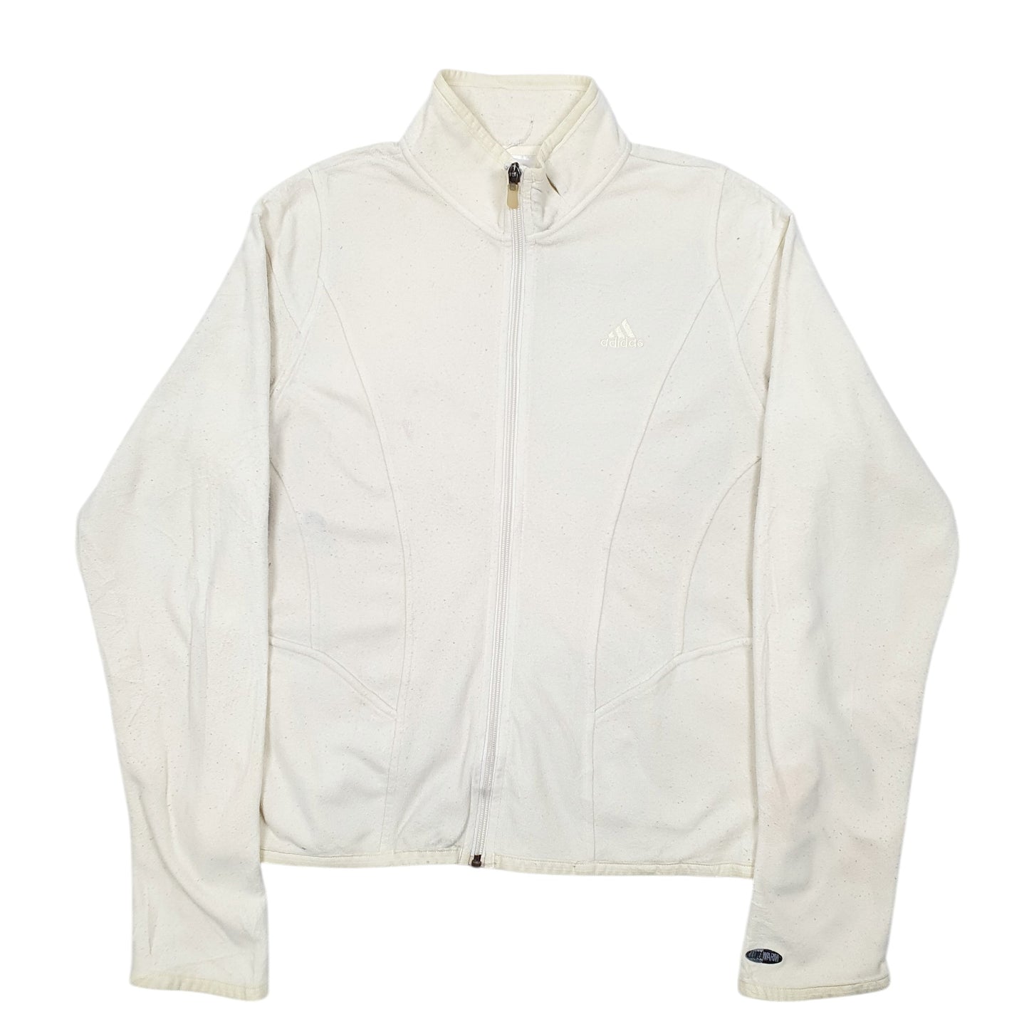 Womens Cream Adidas  Full Zip Jumper