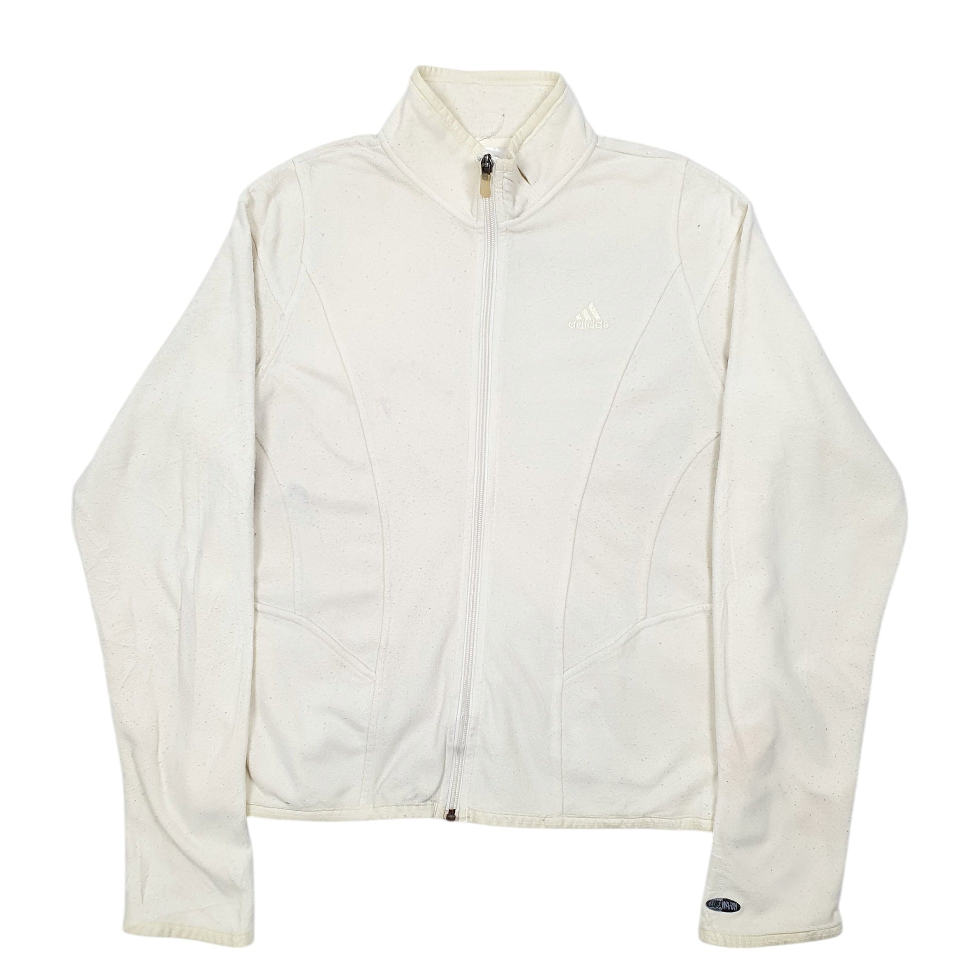 Womens Cream Adidas  Full Zip Jumper