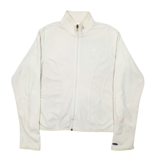 Womens Cream Adidas  Full Zip Jumper