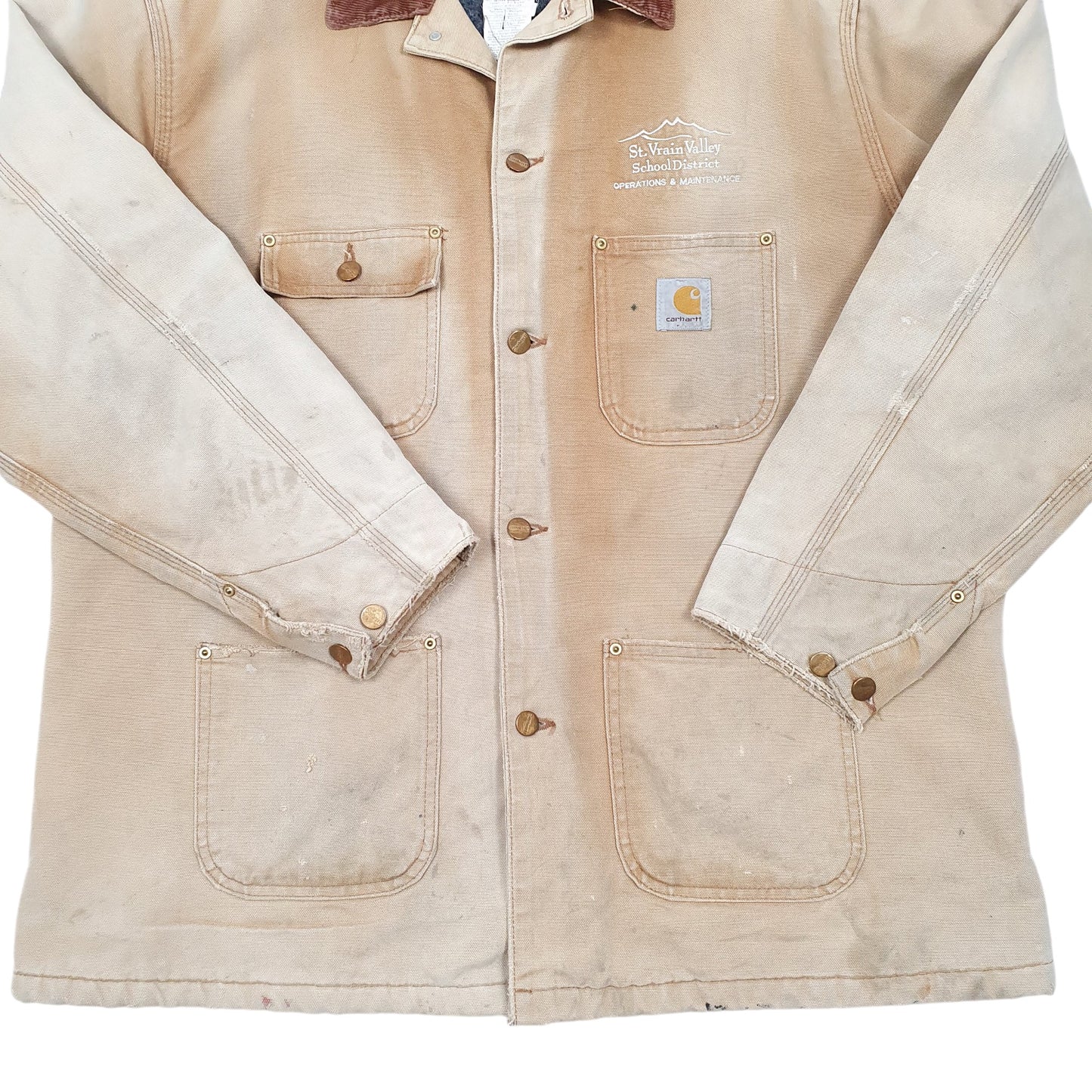 Mens Tan Carhartt Vintage Workwear Barn Blanket Lined  Coat