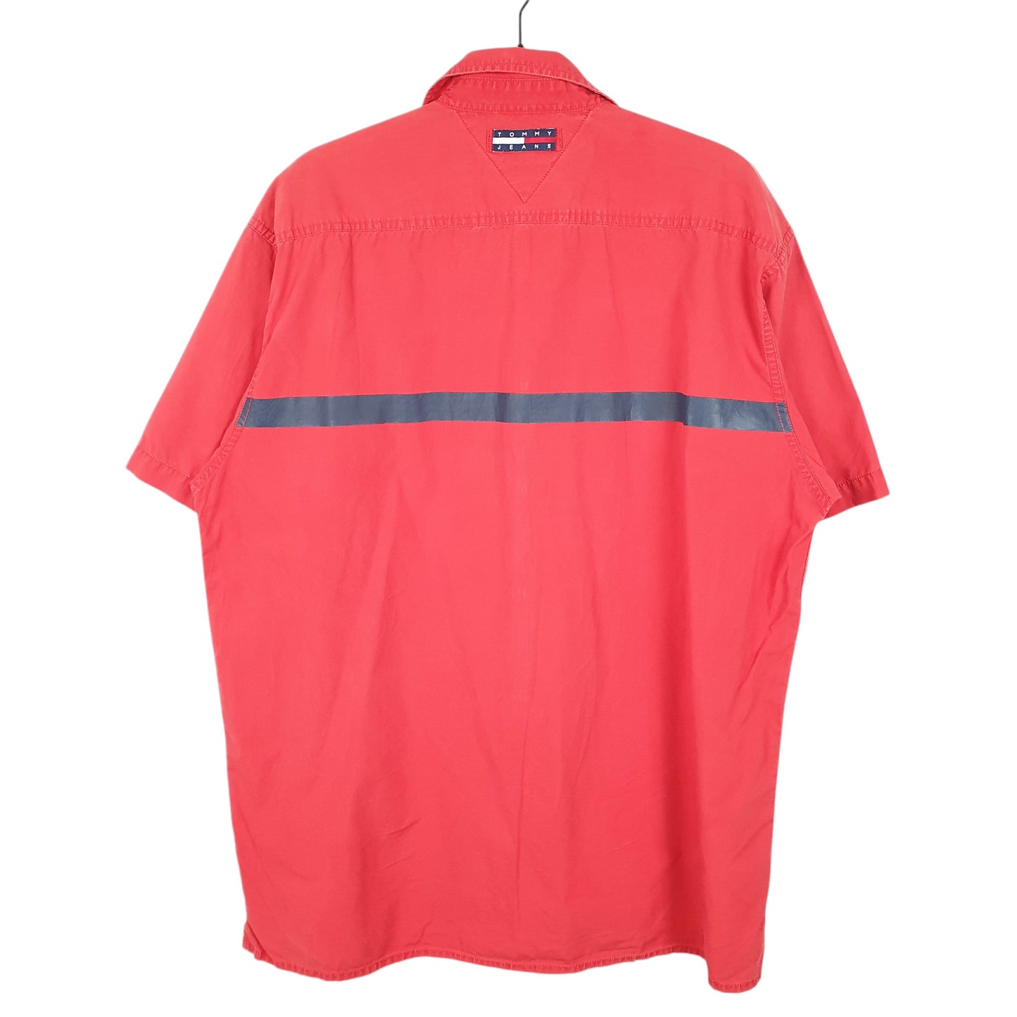 Mens Red Tommy Hilfiger Jeans Short Sleeve Shirt