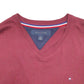Mens Burgundy Tommy Hilfiger Knit Crewneck Jumper