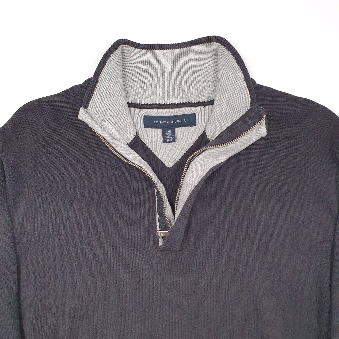 Mens Black Tommy Hilfiger  Quarter Zip Jumper