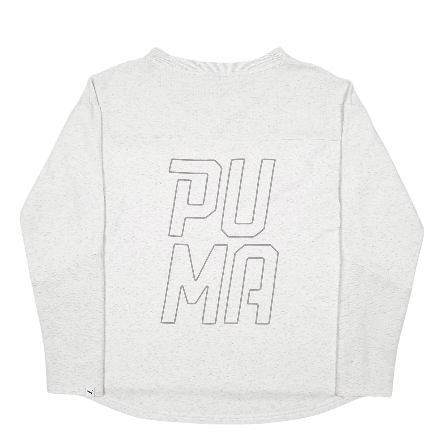 Mens Grey Puma Spellout V Neck Jumper