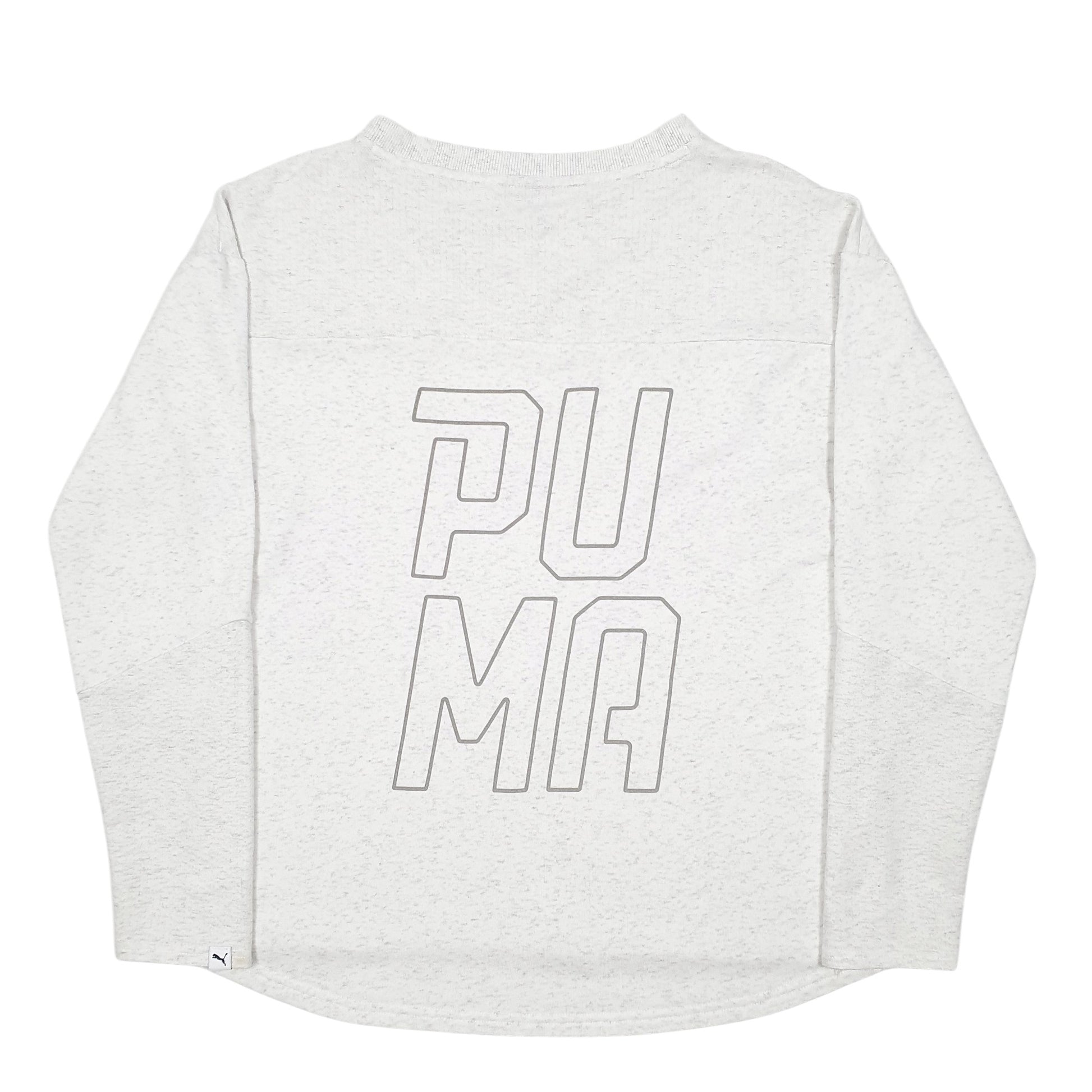 Mens Grey Puma Spellout V Neck Jumper