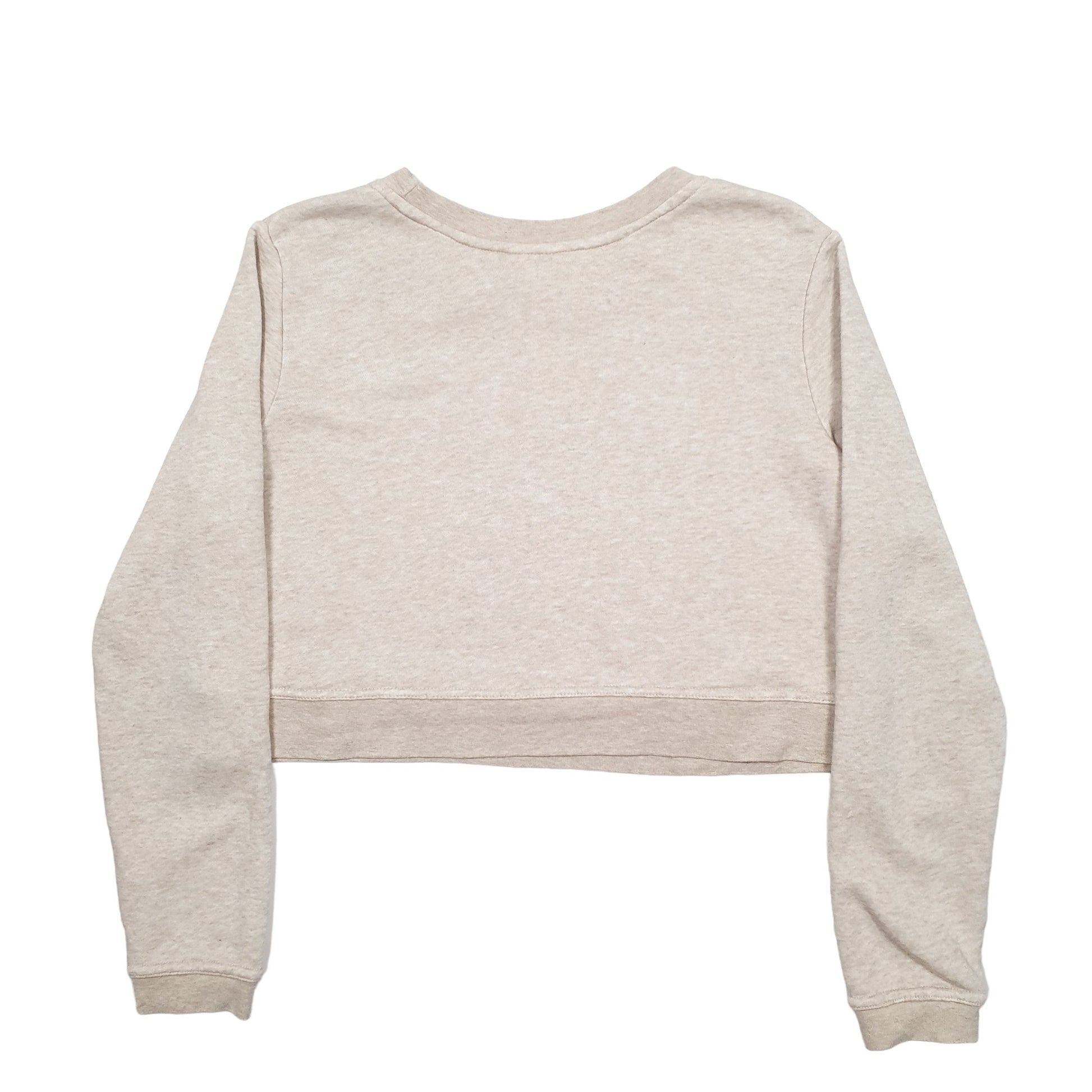 Womens Beige Nike Crop Top Crewneck Jumper