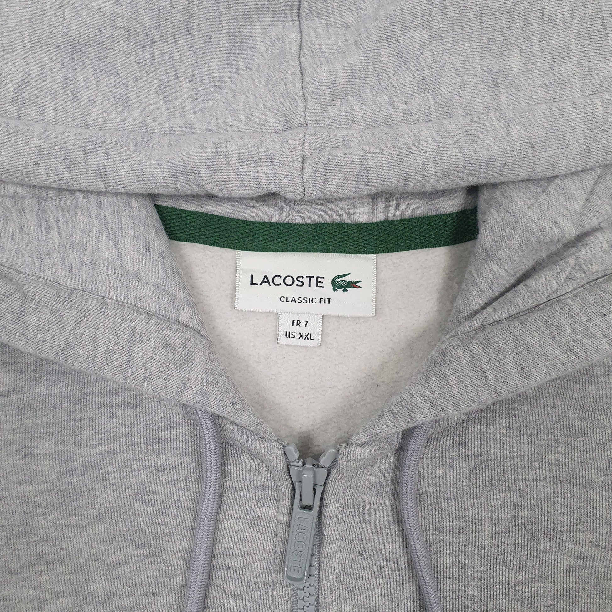 Mens Grey Lacoste Classic fit Full Zip Jumper
