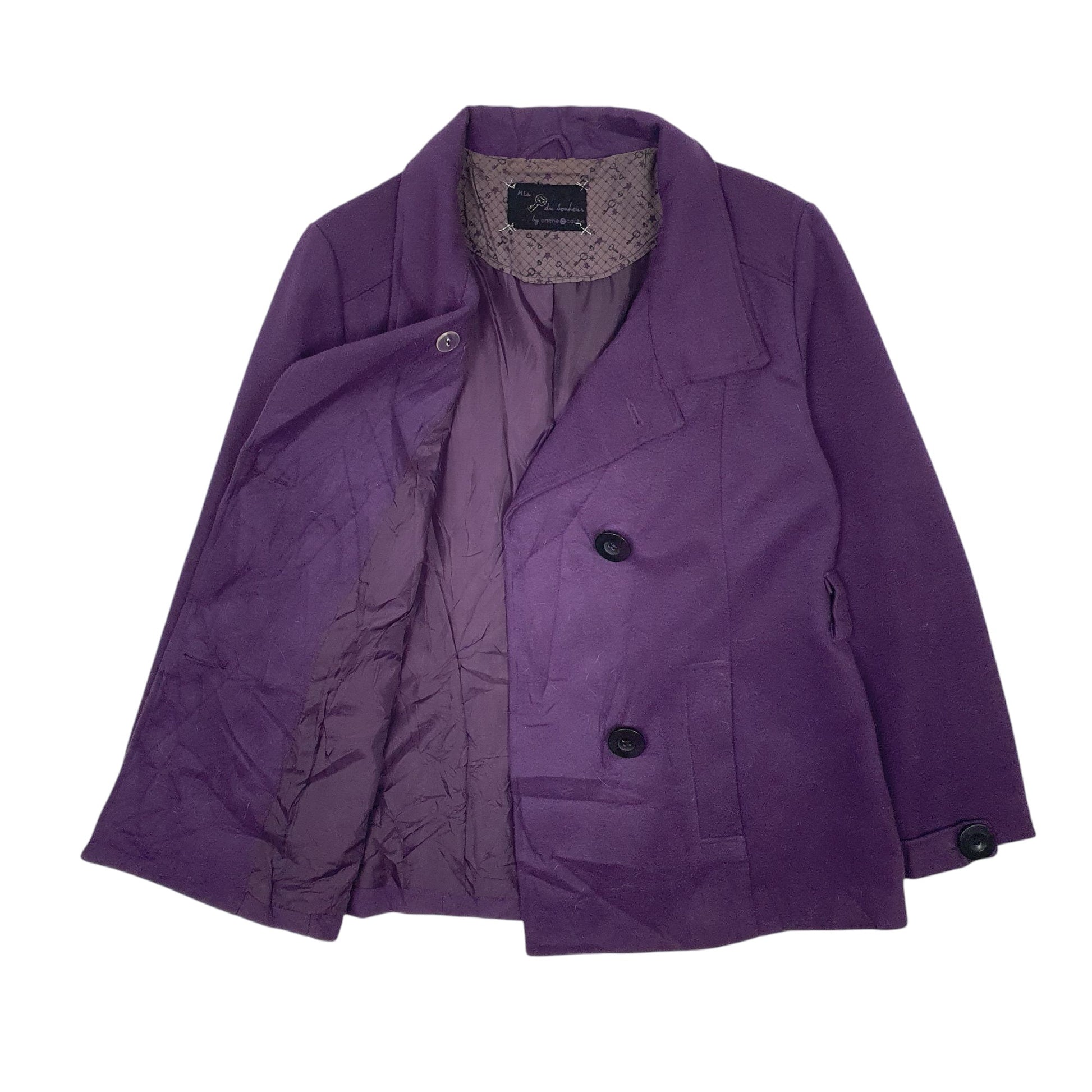 Womens Purple Cache Cache Blazer Hoodie Coat