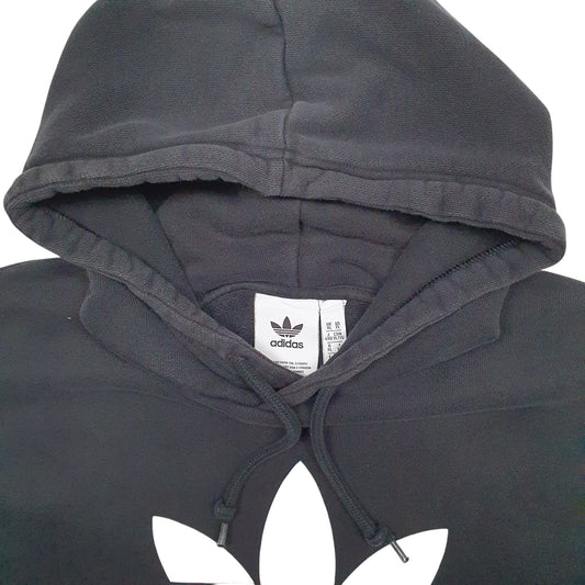 Mens Black Adidas Spellout Hoodie Jumper