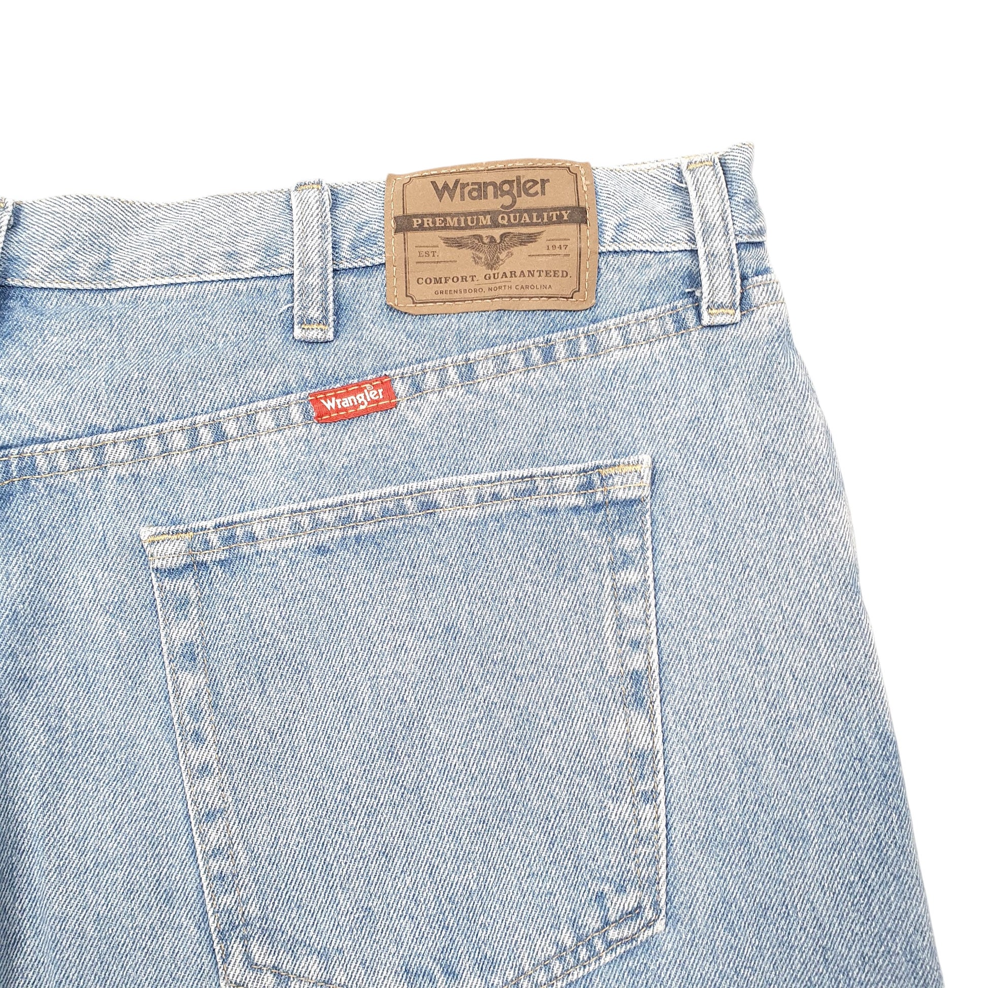 Mens Blue Wrangler Denim Jeans Jorts Regular Cut Offs Denim Shorts