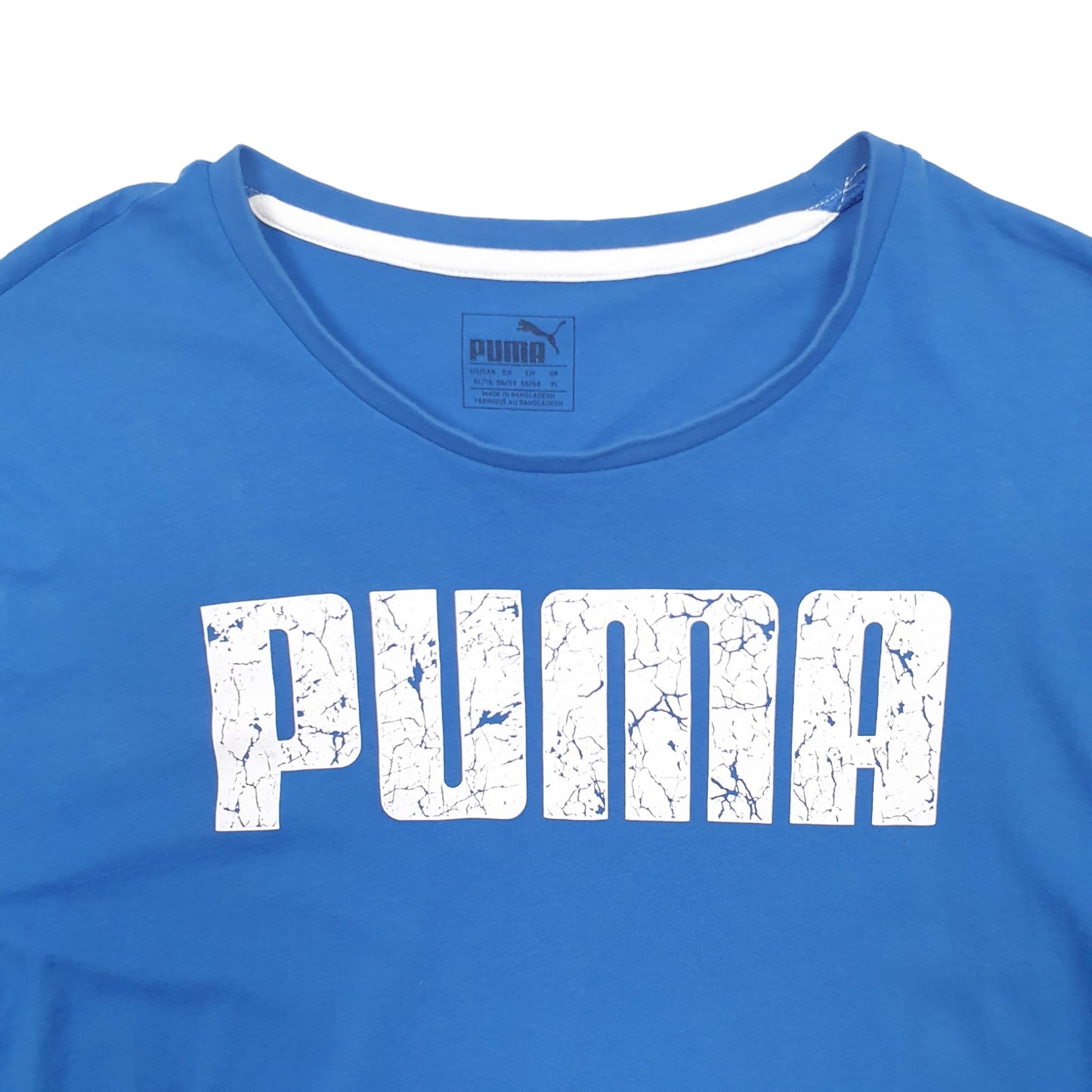 Mens Blue Puma Spellout Short Sleeve T Shirt