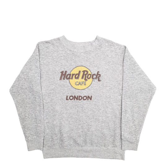Mens Grey Hard Rock Cafe Hard Rock Cafe London Spellout Crewneck Jumper