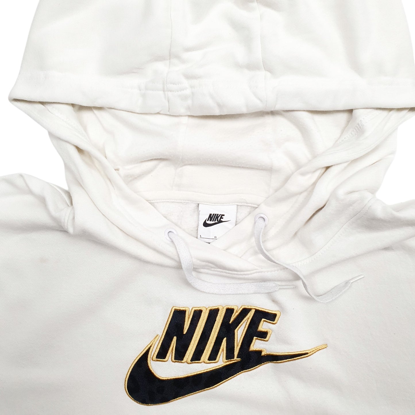 Womens Cream Nike Oversized Hoodie Jumper