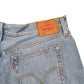 Womens Blue Levis 501 Jorts Hot Pants Disressed Denim Shorts